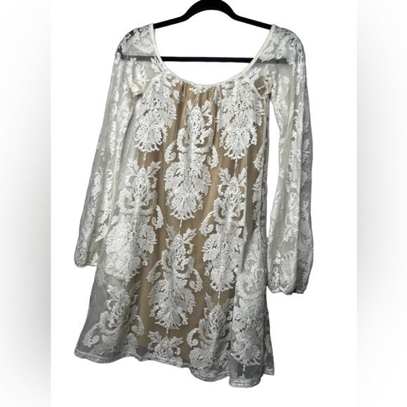 FOR LOVE & LEMONS San Marcos Off the Shoulder Ivory Lace Dress Boho Size Small - Picture 11 of 16